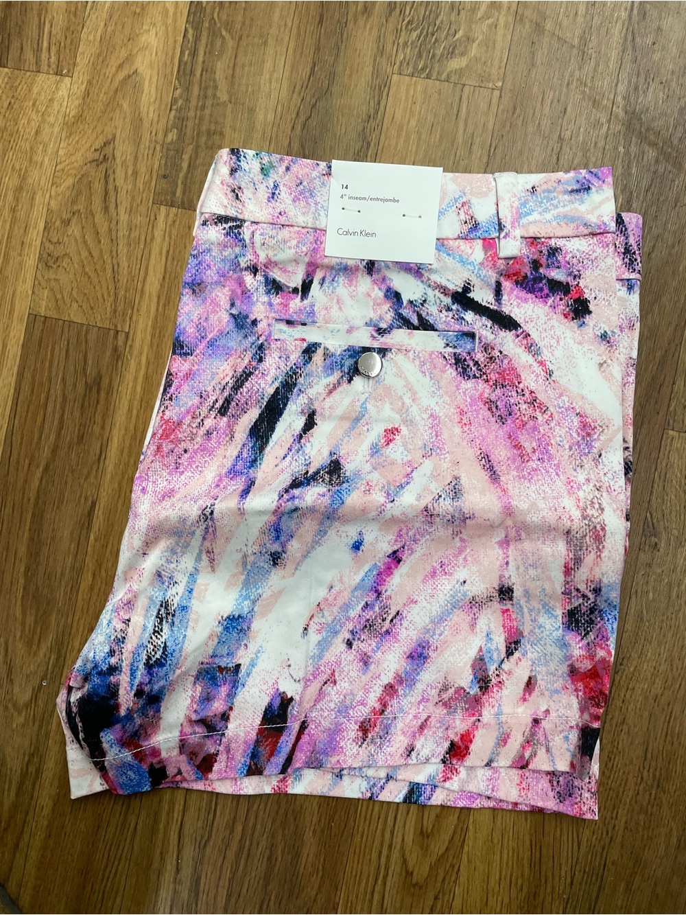 Calvin Klein Pink Blue Abstract Print Women's Skort